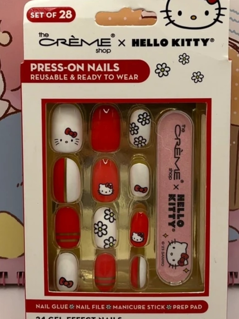 The Crème Shop x Hello Kitty Press-On Nails 28-Piece-Set Of 2 Packs-NEW!